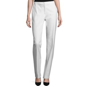 Escada Tamineh Straight-Leg White Cotton Pants Size EU 42/ US L